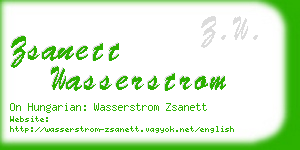 zsanett wasserstrom business card